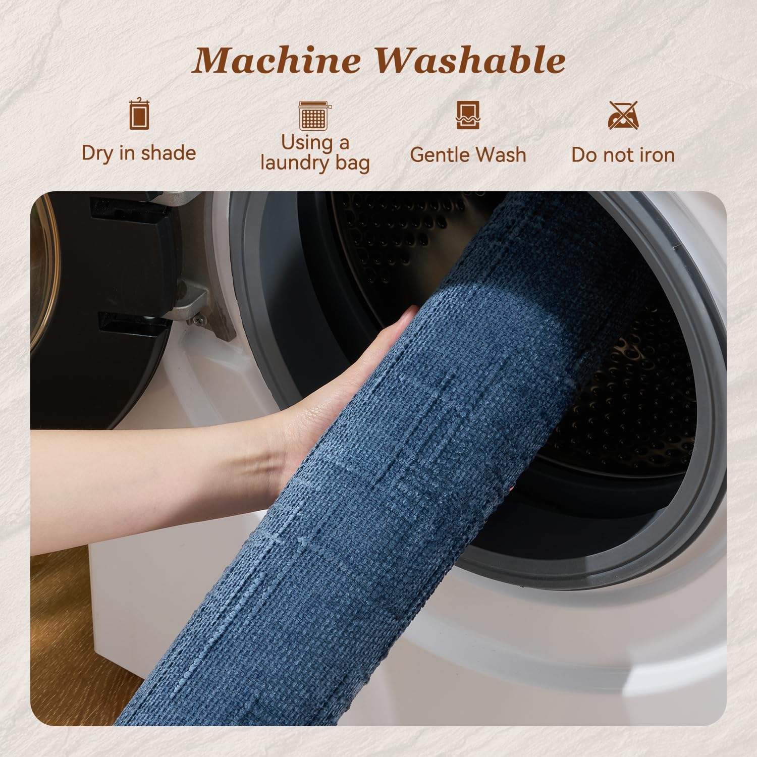 AMOAMI Bath Mat Non Slip Super Absorbent Quick Dry Bath Mats for Bathroom Floor Rubber Backing Washable Bathroom Rugs Modern Woven Jacquard Mat, Beside Tub Bath Rugs, 17" x 24", Blue - Image 5