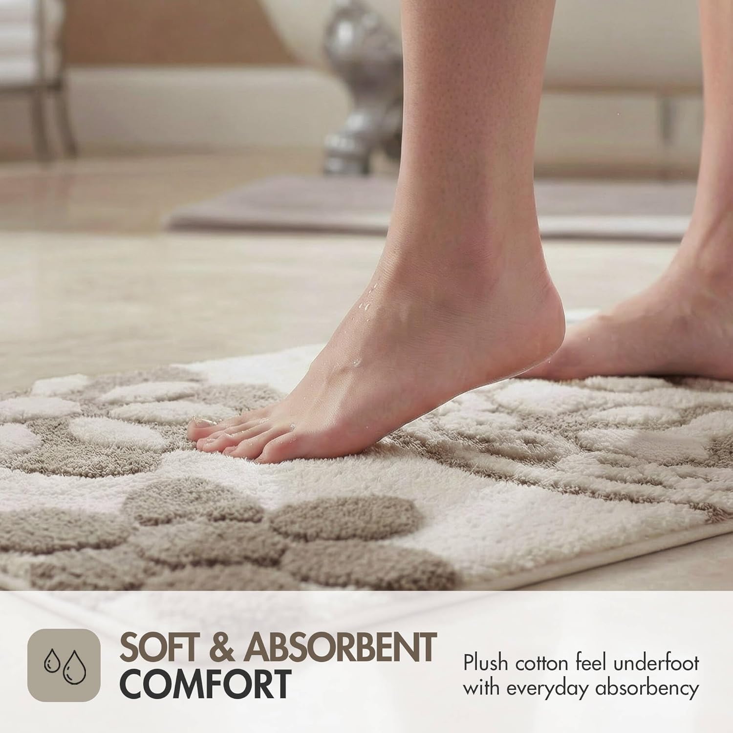 Madison Park Casablanca 100% Cotton Tufted Bathroom Rugs Luxurious Plush Medallion Floral Pattern Bath Mat Absorbent, Quick Dry, Spa Design Shower Room Décor, Rectangle 20" x 30", Taupe - Image 4