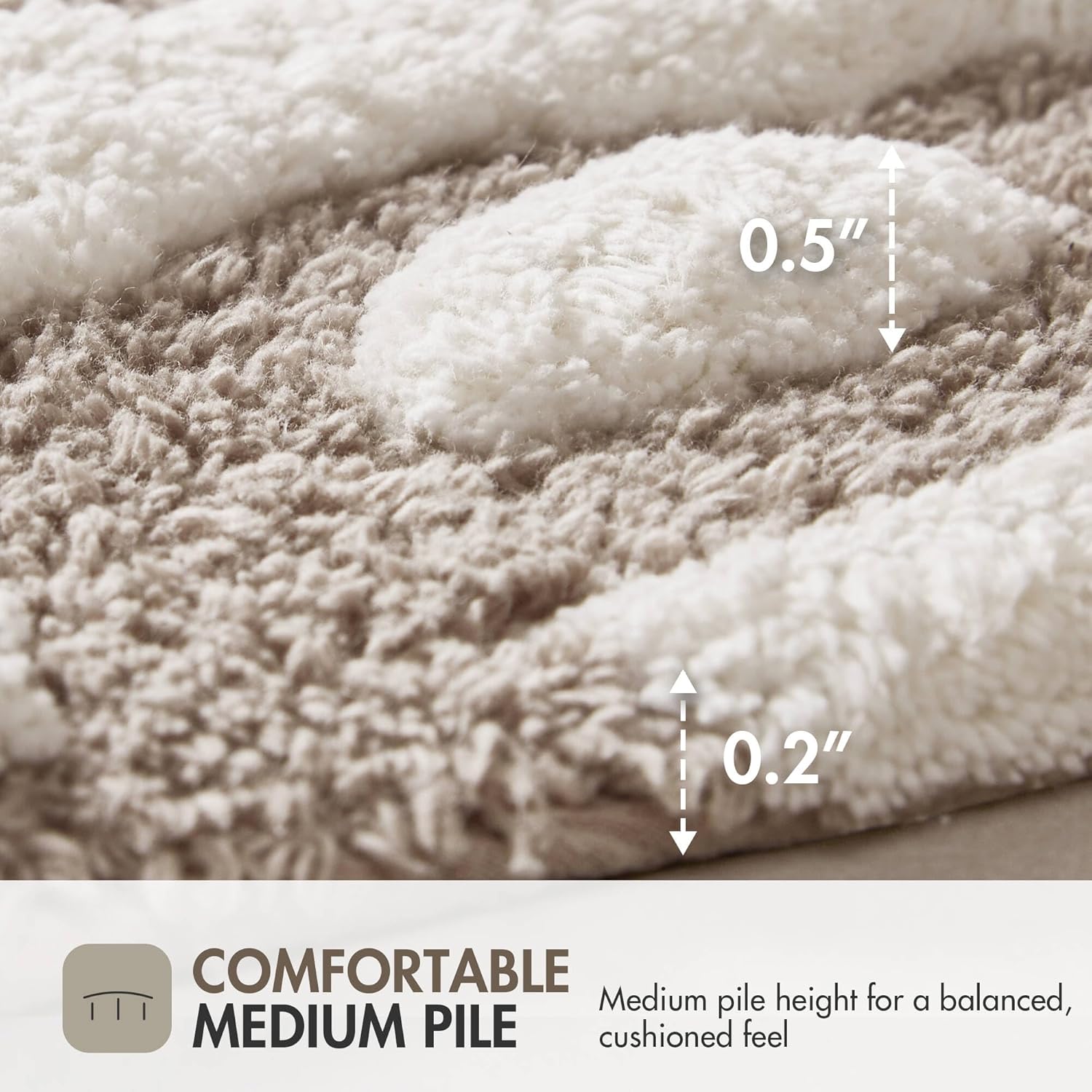 Madison Park Casablanca 100% Cotton Tufted Bathroom Rugs Luxurious Plush Medallion Floral Pattern Bath Mat Absorbent, Quick Dry, Spa Design Shower Room Décor, Rectangle 20" x 30", Taupe - Image 6