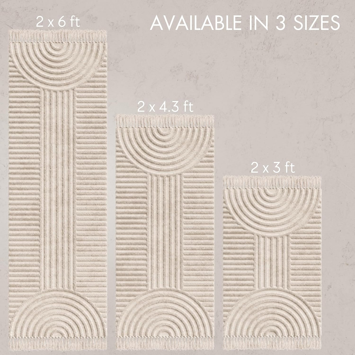 KIBAGA Beautiful Boho Rug with Tassels for Your Bathroom - Soft 2 x 3 ft. Cotton Rug Fits Perfectly Into Your Bath - Washable, Non-Slip Mat Ideal to Enhance Any Modern Home Decor, 24 x 36 inch - Image 7